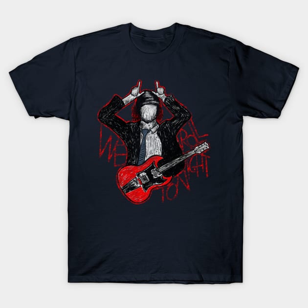 AC/DC Angus Young Rock Band T-Shirt by Jamie Collins